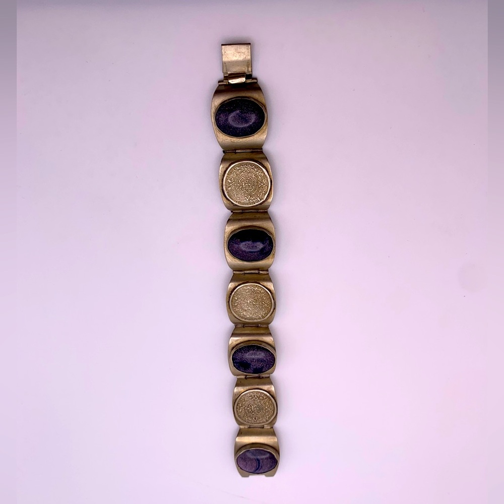 Vintage Silver Aztec Bracelet